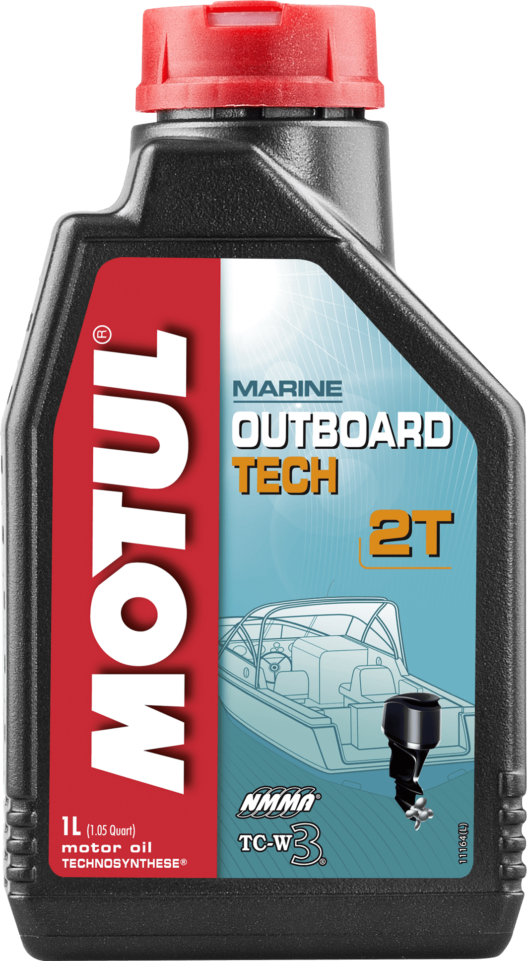 102789-1 Technosynthese® lubricant for 2-Stroke outboard and jet ski engines with premix or injector lube system, operating at high rpm.