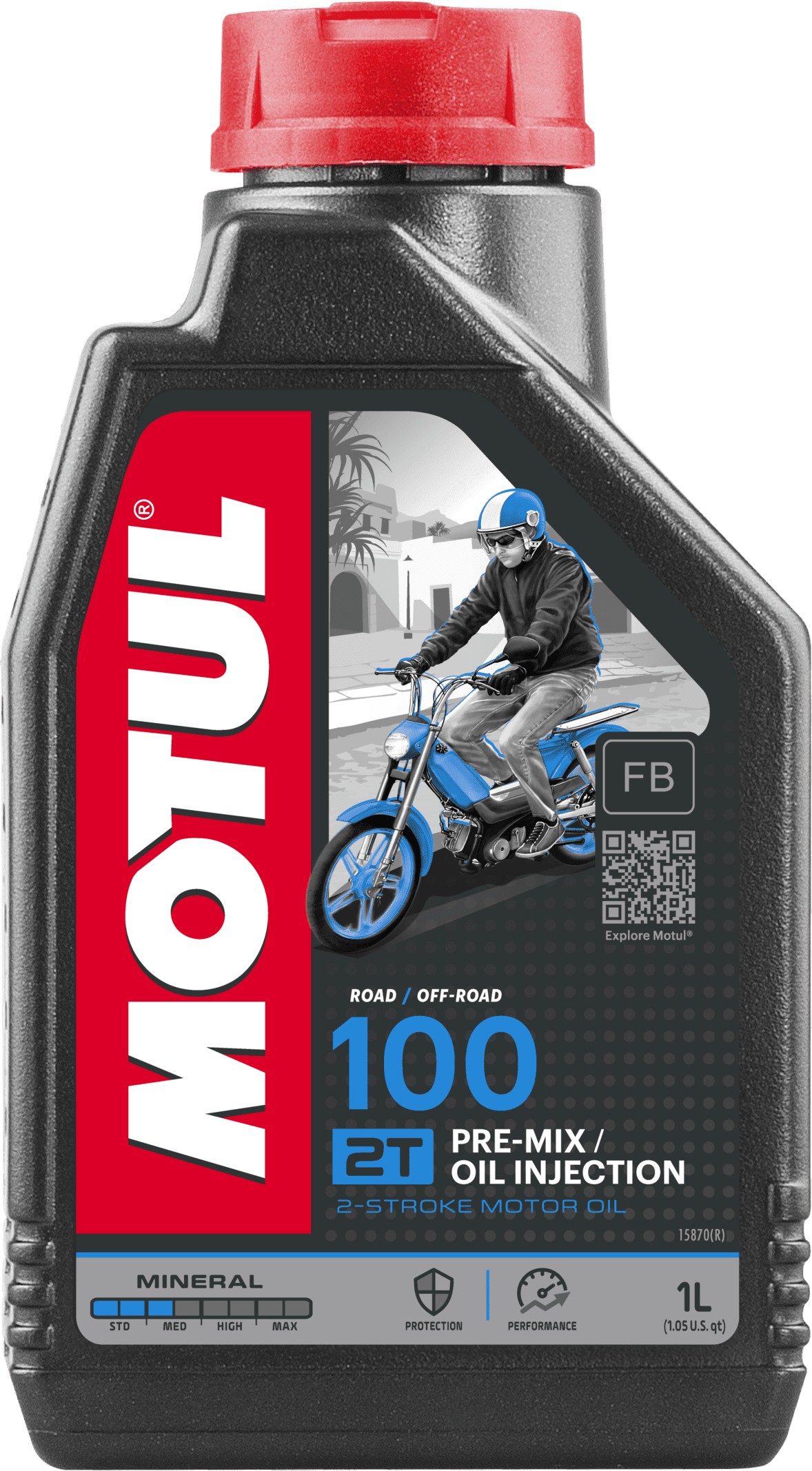 104024-1 Mineral engine lubricant. Specially developed for 2-Stroke bike, trails, off road bikes, mopeds… fitted with small displacement 2 stroke engine requiring API TC standard.