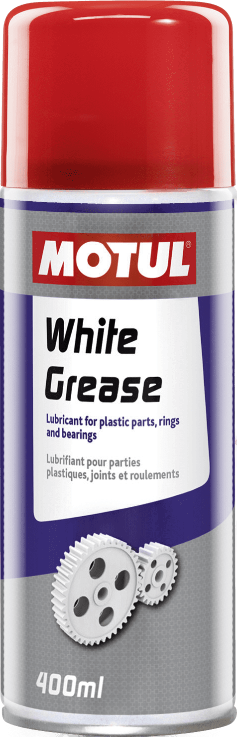 106556-400ML MOTUL® White Grease is suitable for the lubrication of roller bearings, smooth gears, plastic parts, bolts or rings.