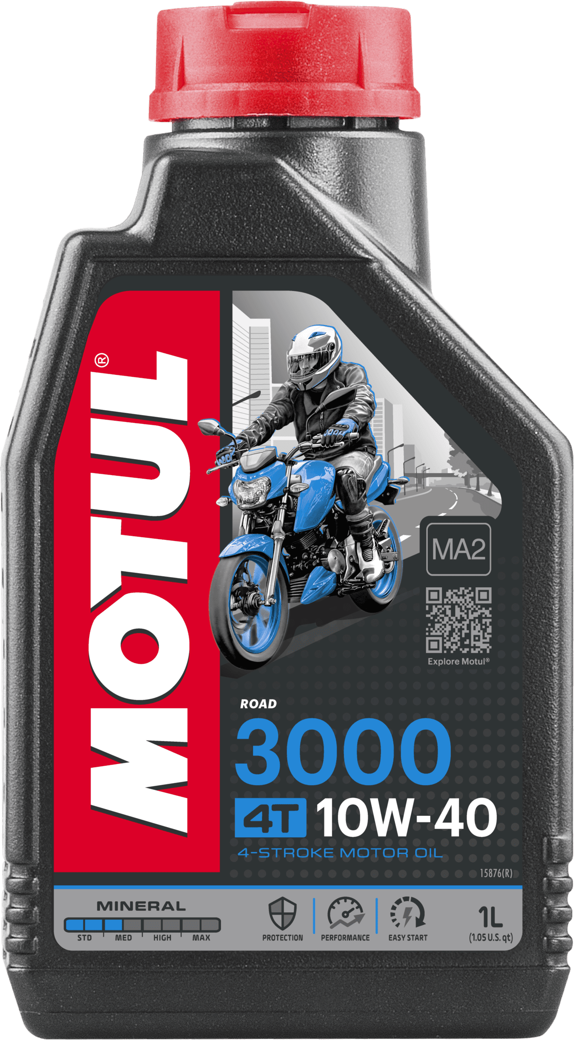 107672-1 Mineral engine lubricant. This product is specially designed for street & road bikes, trails, off-road bikes among others fitted with 4 Stroke engines with integrated gearbox or not and wet or dry clutch requiring API SL standards.