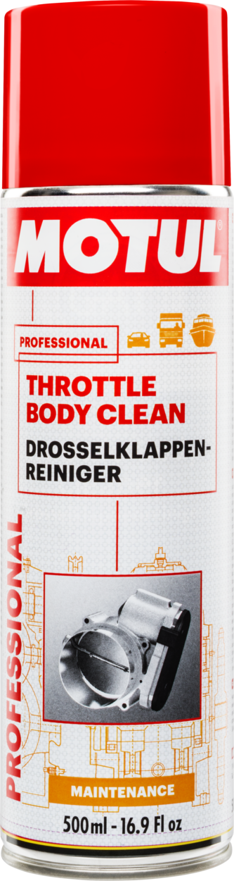 108124-500ML MOTUL THROTTLE BODY CLEAN is een krachtige reiniger speciaal ontwikkeld voor het reinigen van gasklephuizen en stationair regelkleppen.