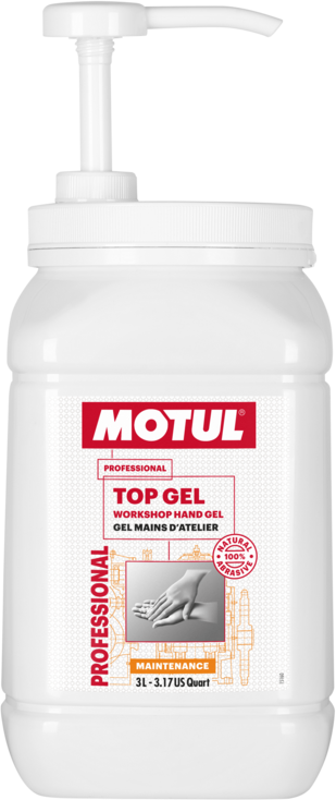 108728-3 The exclusive MOTUL® Top Gel formula has been specially designed to clean dirty hands.