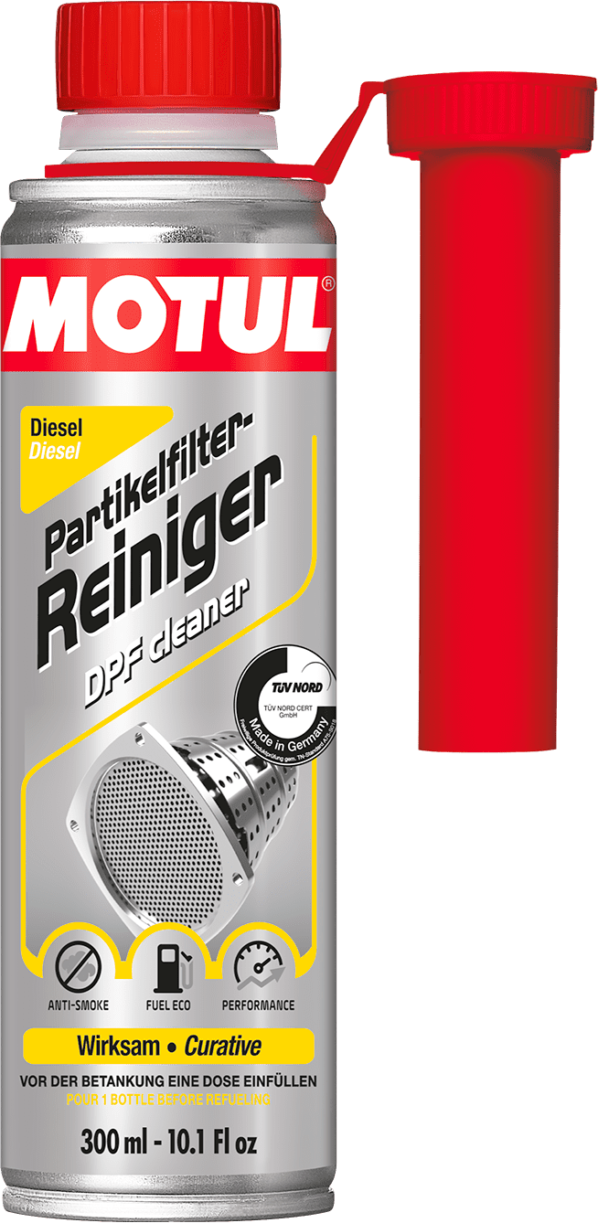 110676-300ML MOTUL DPF Cleaner Diesel is a cleaner additive designed to be used in all types of Diesel engines, with direct or indirect injection, naturally aspirated or turbocharged, with DPF (Diesel Particulate Filter) and/or with SCR (Selective Catalytic Reduction) systems.