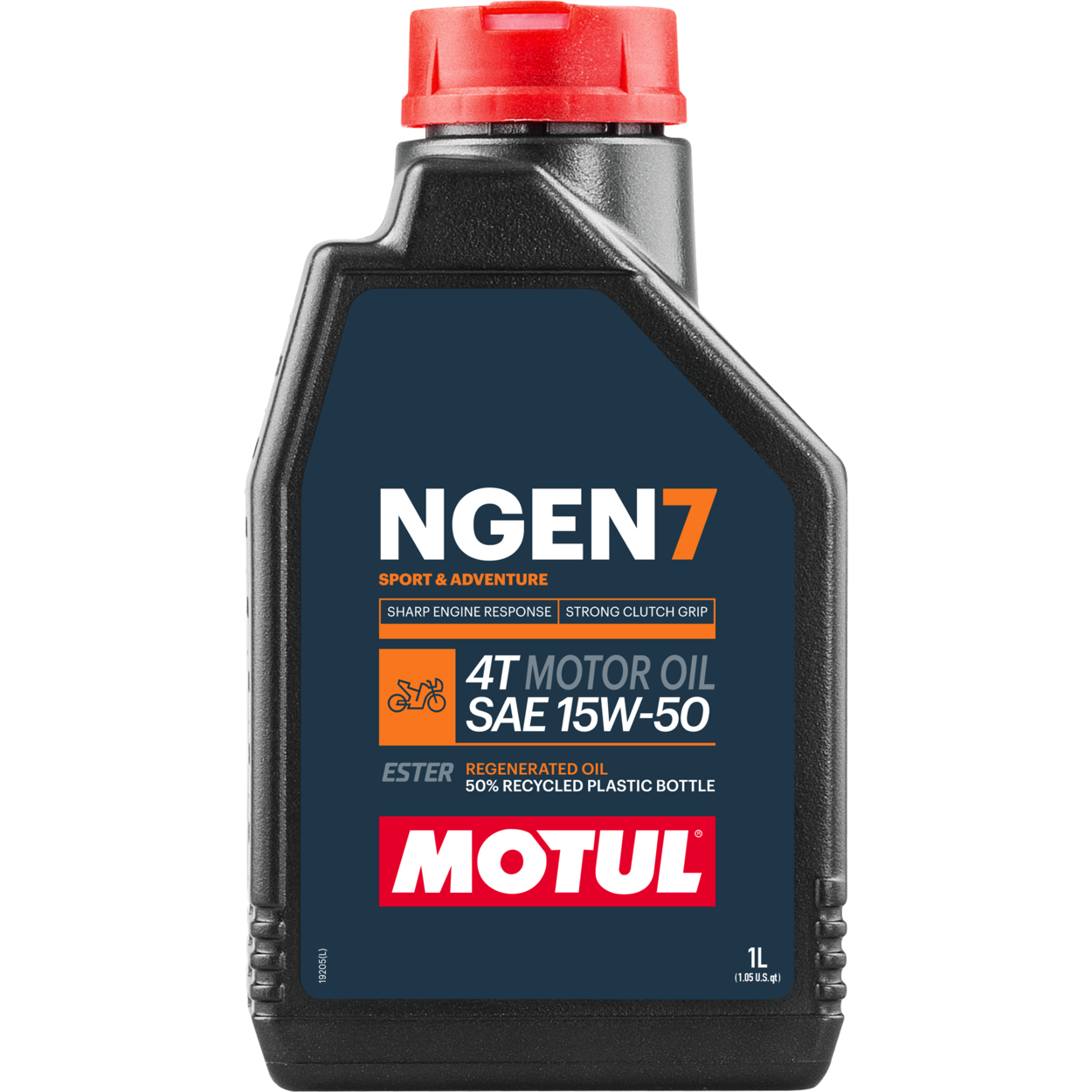 111824-1 MOTUL NGEN 7 15W-50 4T is a best-in-class 4-stroke motor oil based on a combination of finest virgin base oils and additives blended with synthetic esters and high quality regenerated oils.