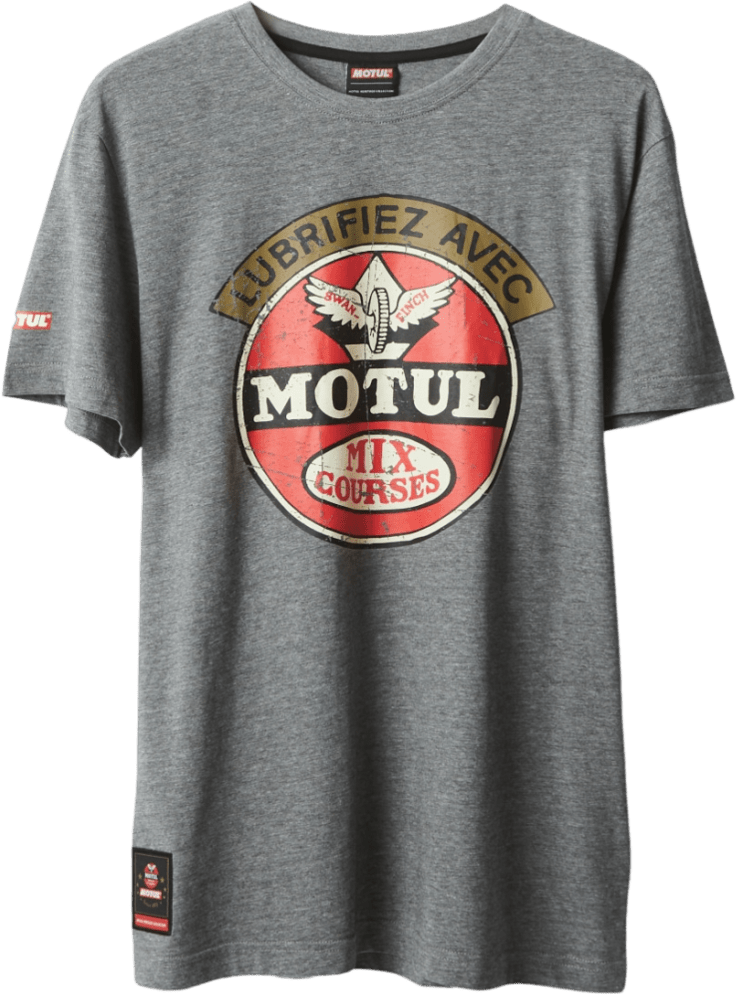 207925 T-shirt met grote print op de borst uit de collectie MOTUL.